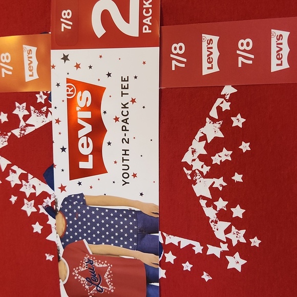 Levi's Red and Blue Patriotic Short Sleeve Tees - Picture 4 of 5